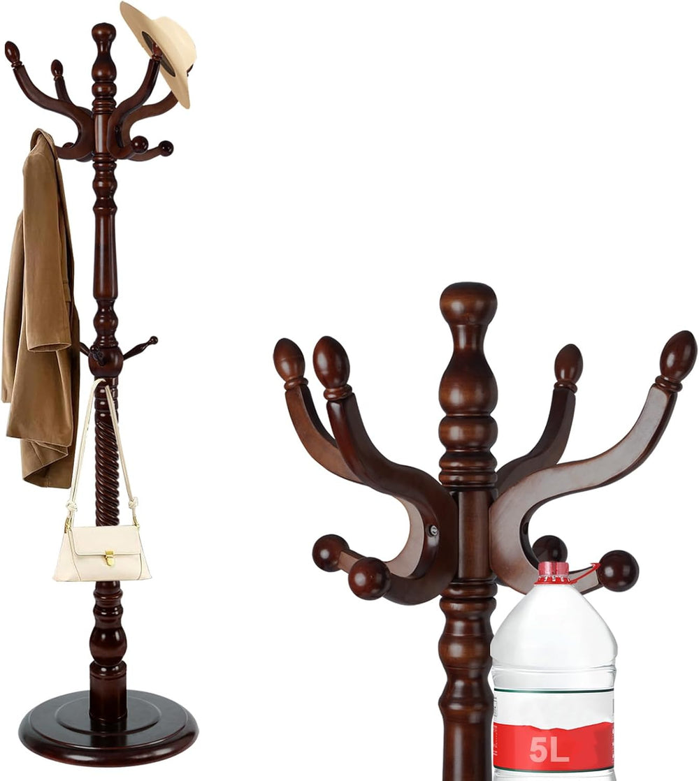 Wooden Coat rack freestanding, Coat racks stand with 11 Hook, Heavy duty coat...
