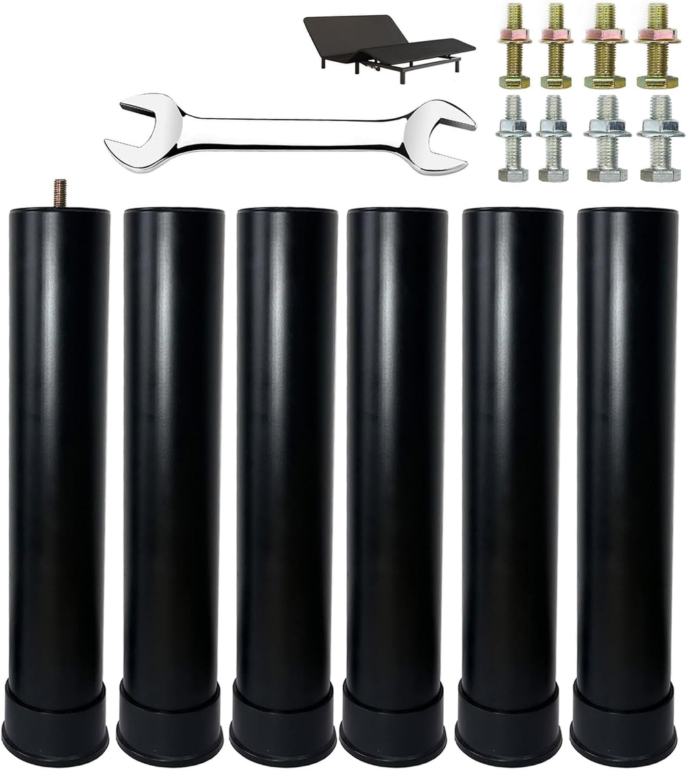 Benbuoo 13 Inch Metal Adjustable Bed Base Frame Leg Replacement Heavy Duty Ex...