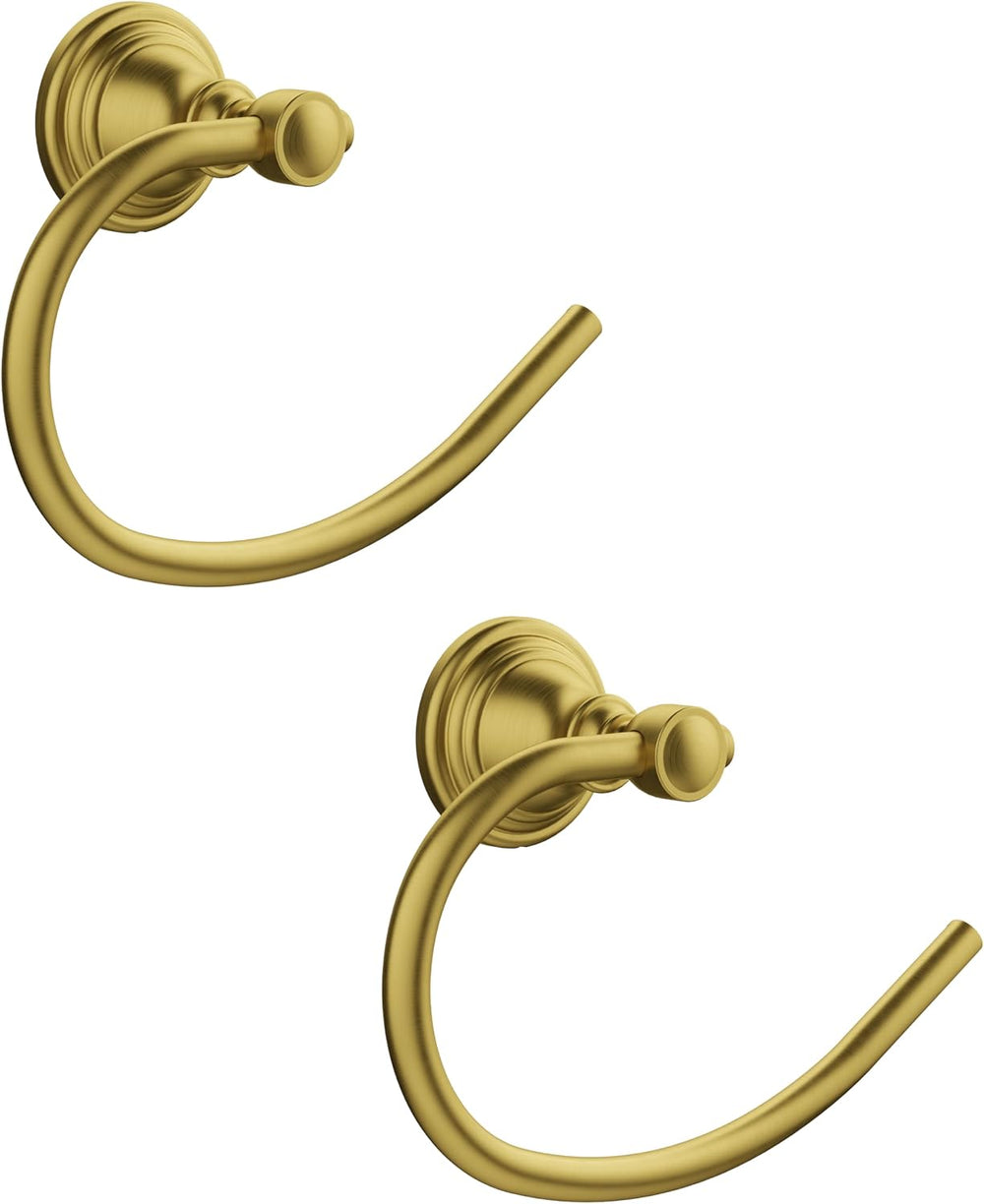 Gold Towel Ring Wall Mounted for Bathroom, Towel Holder 2 Pack