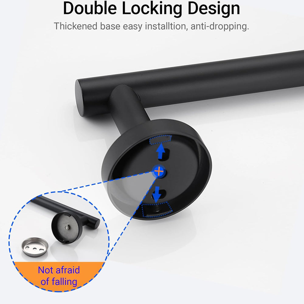 Miyili 30-Inch Bathroom Kitchen Towel Bar Matte Black