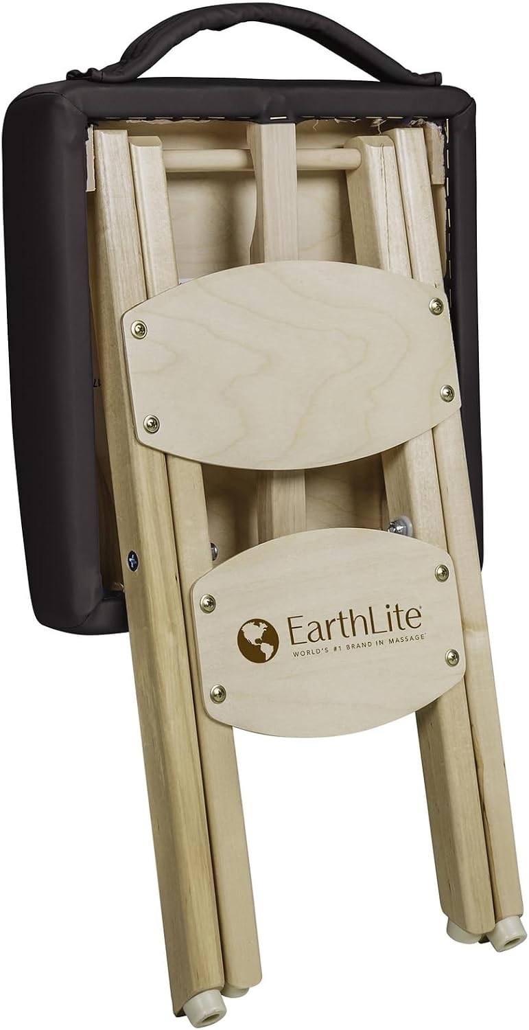 EarthLite Wooden Folding Stool, 19in, Black