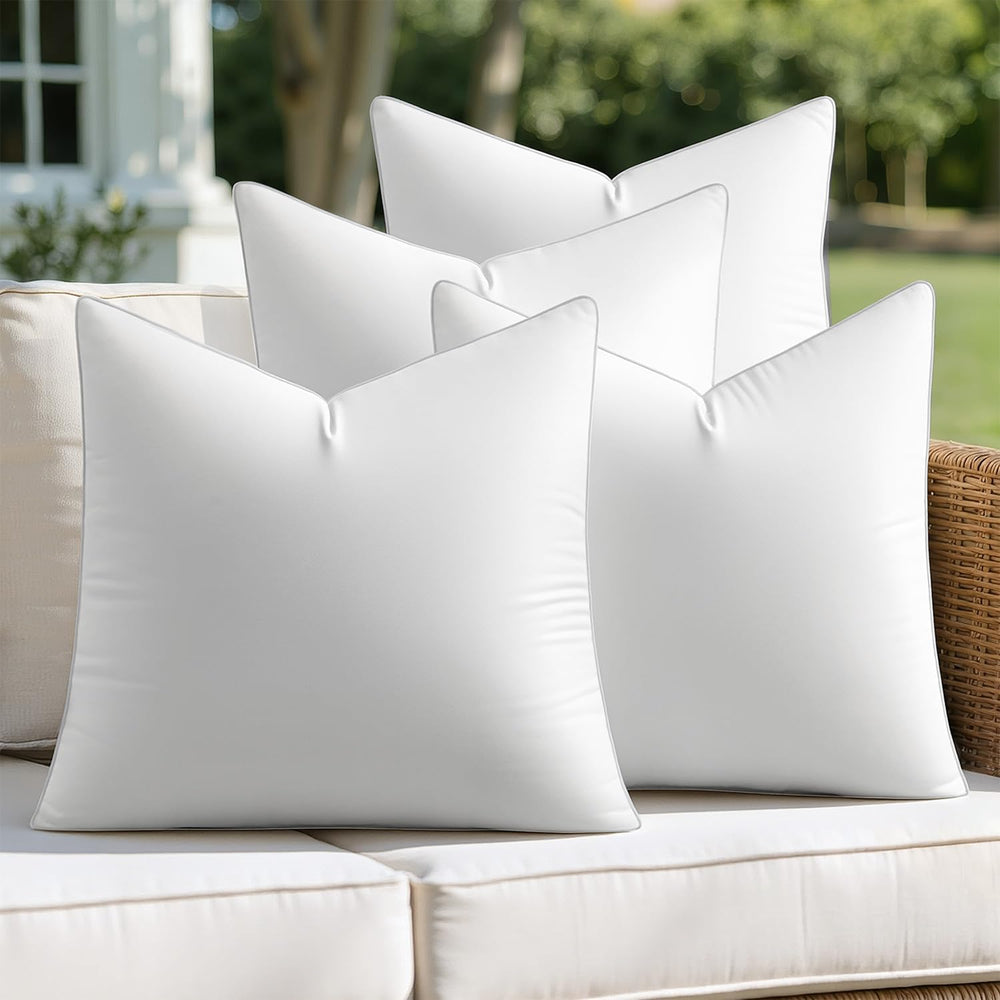 MIULEE Pack of 4 18x18 Outdoor Square Pillow Inserts for Patio Sofa Garden