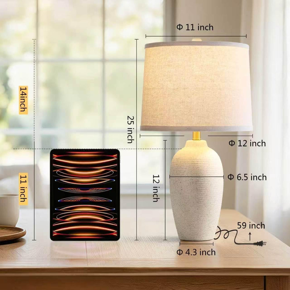 AIEAMPDO 25” Modern Traditional Ceramic Table Lamp with Gray Spots