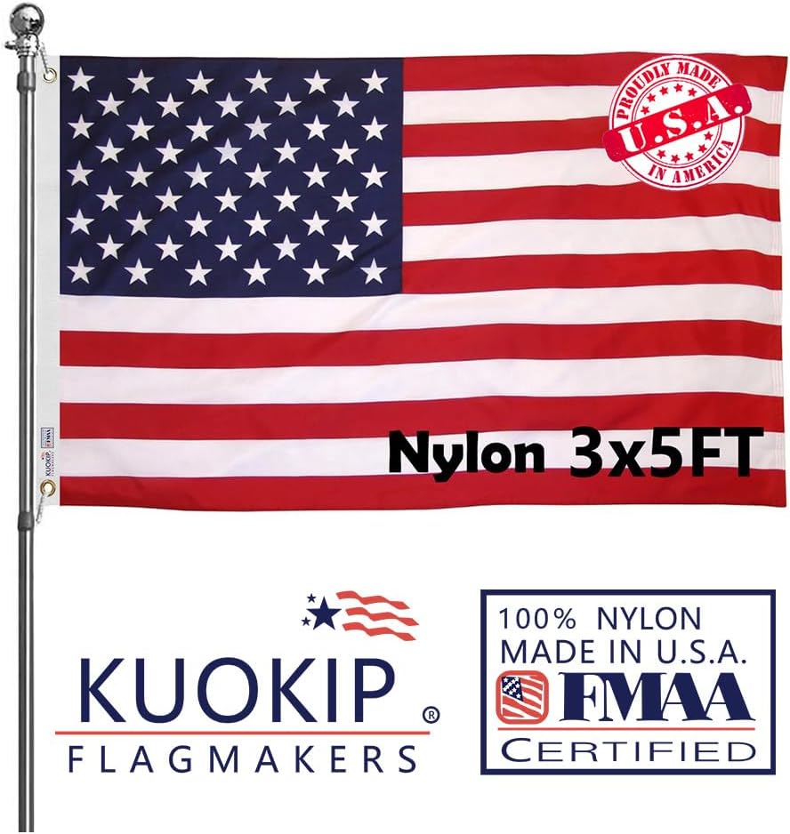 Double-Sided Three-Layer American Flag 3x5 Feet High Toughness Nylon Version,...