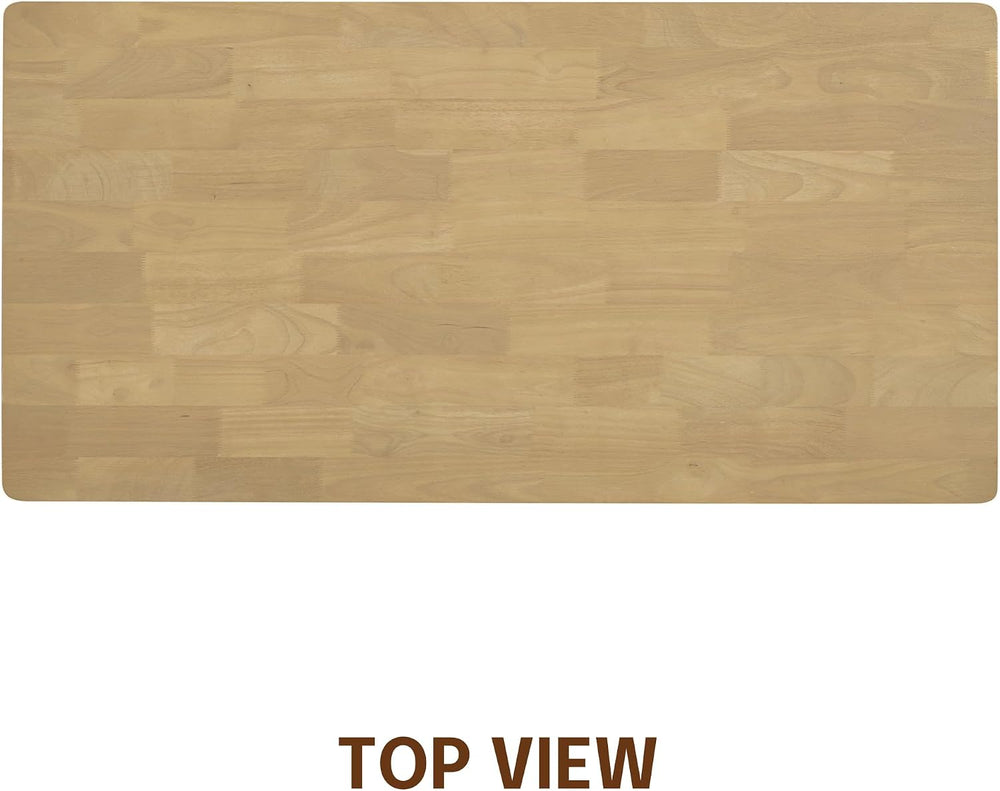 NTC Flow Modern Wooden Rectangle Desk Table with Hidden Drawer – Waterproof &...