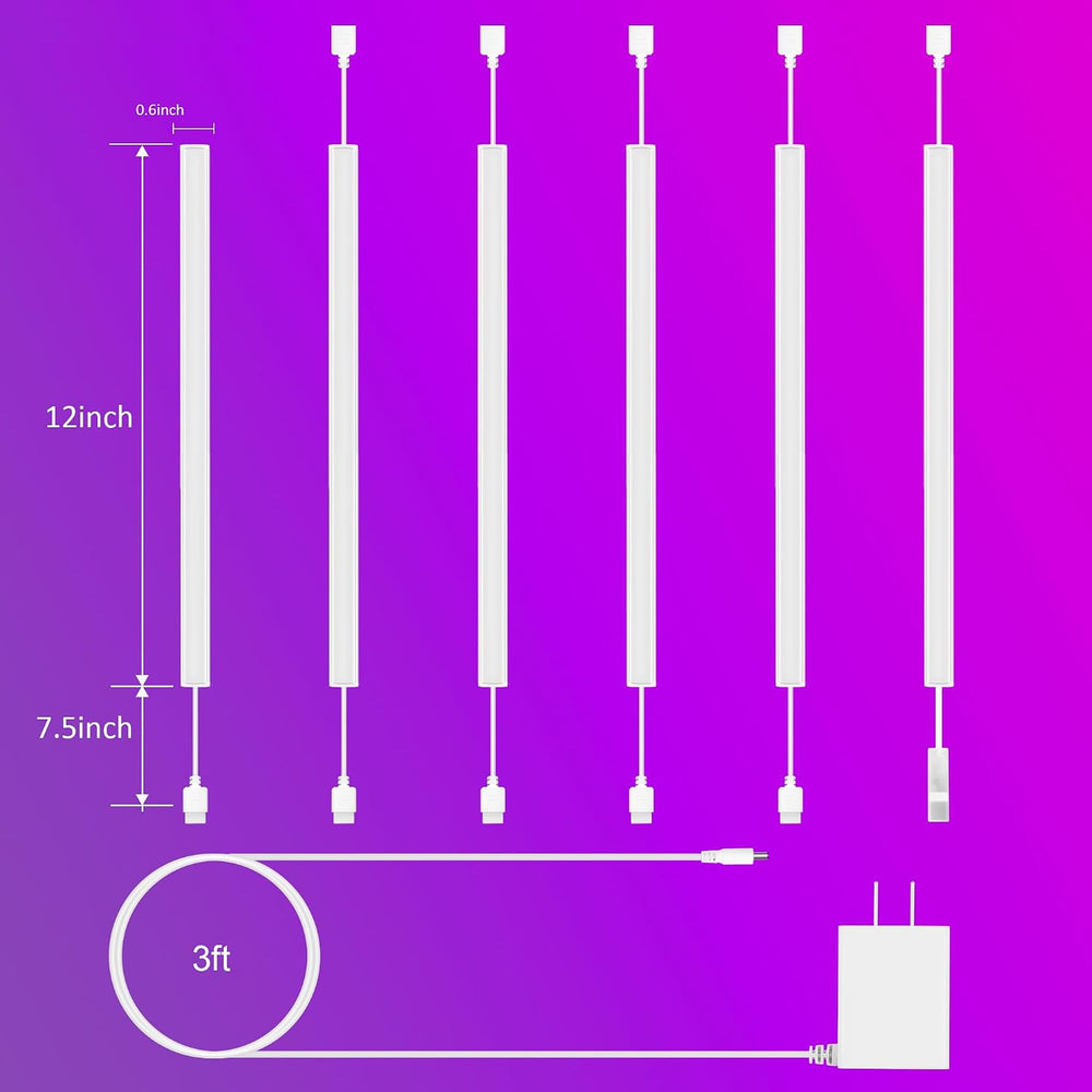 Benreom 6 Pack RGB Under Cabinet Lights with App and Remote Control