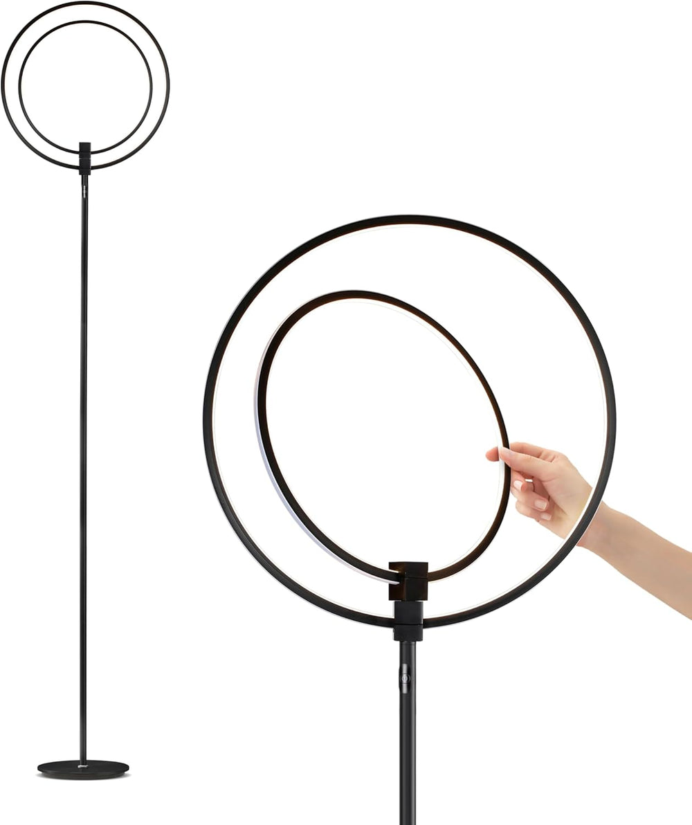 Brightech Eclipse Dimmable LED Floor Lamp, Modern Torchiere Floor Lamp for Li...
