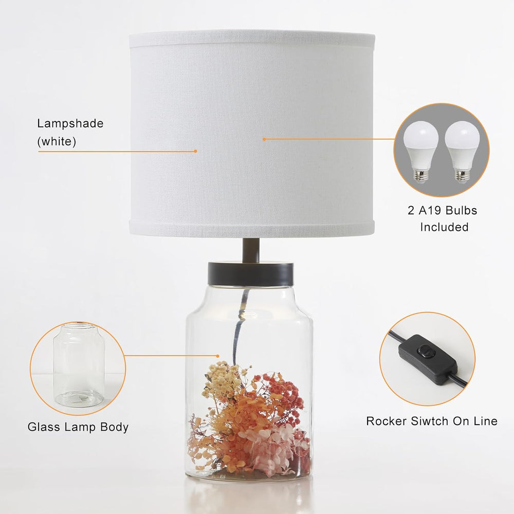 GyroVu Fillable Table Lamp,Bedside Lamp with Clear Glass