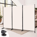 Room Divider 3 Panel Folding Privacy Screen, Round Pad Design Wall Divider
