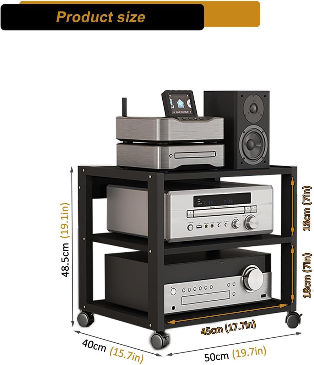3 Tier AV Media Stand, Audio Rack Tower Stereo Components Cabinet