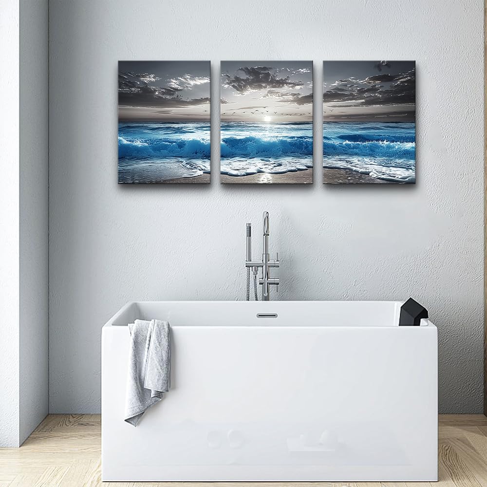TTHYUEWS Beach Wall Art For Living Room Canvas Wall Decor For Bedroom Office ...