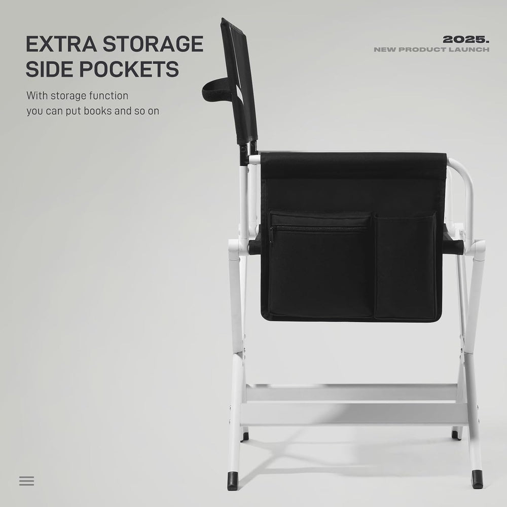 EVER ADVANCED Aluminum Directors Chair, Folding Studio Movie Chairs Camping E...