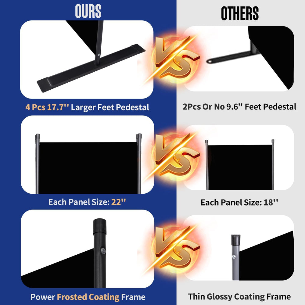 6 Panel Folding Privacy Screen, 11ft W x 6ft H Partition Room Divider Panel