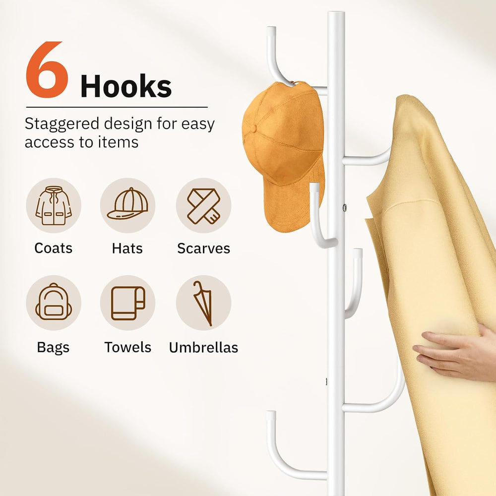 MISSLO Heavy Duty Coat Rack Freestanding 4 Adjustable Size Coat Tree with Sta...