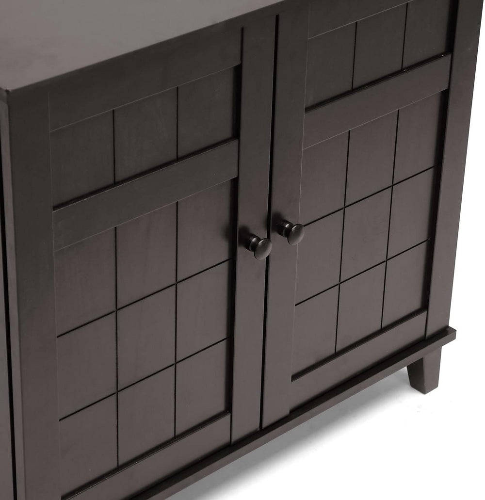 Baxton Studio Glidden Dark Brown Wood Modern Shoe Cabinet (Short)