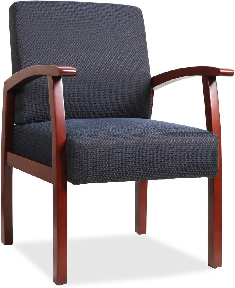 Lorell Deluxe Guest Chair, Cherry/Midnight Blue