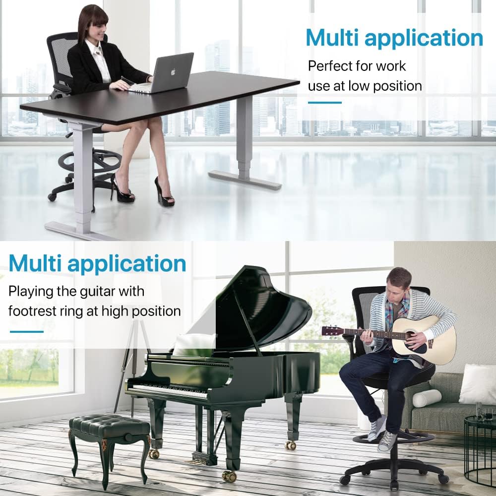 Drafting Chair Tall Office Chair Ergonomic Desh Chair with Lumbar Support Foo...