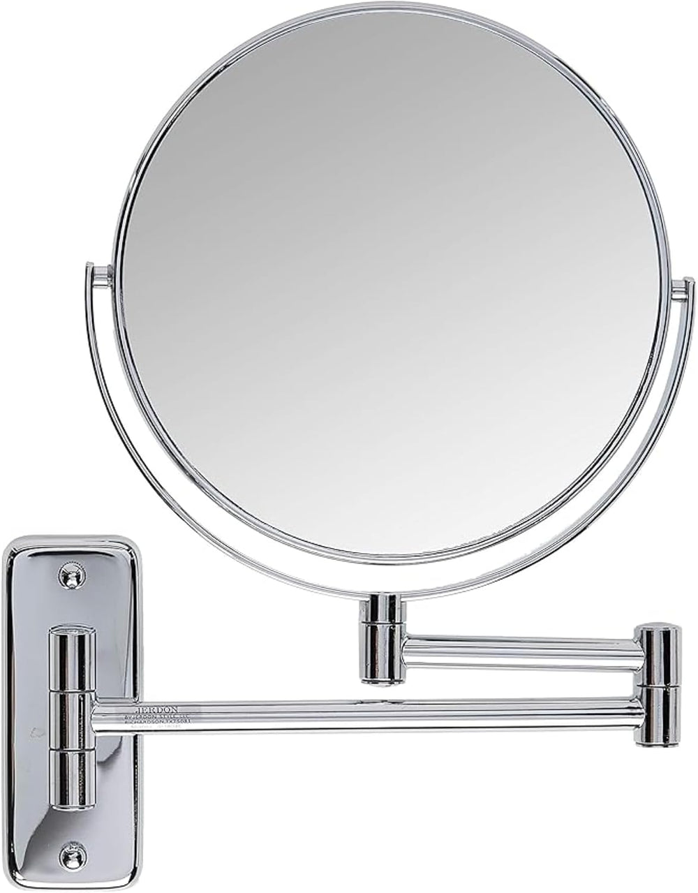 JERDON Wall-Mounted Makeup Mirror - 8X Magnification - Chrome - JP7808C