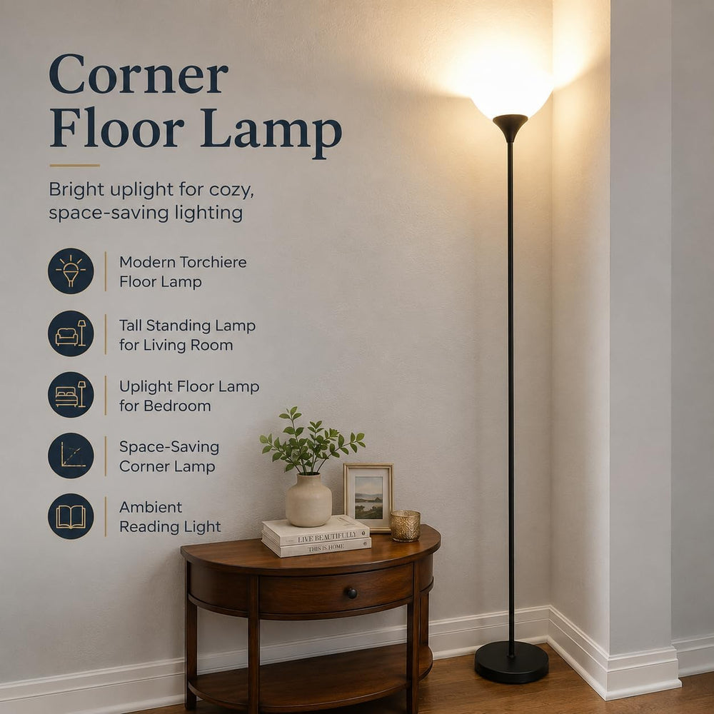 PESRAE Floor Lamp, Remote Control, Stepless Brightness & Color Temperature