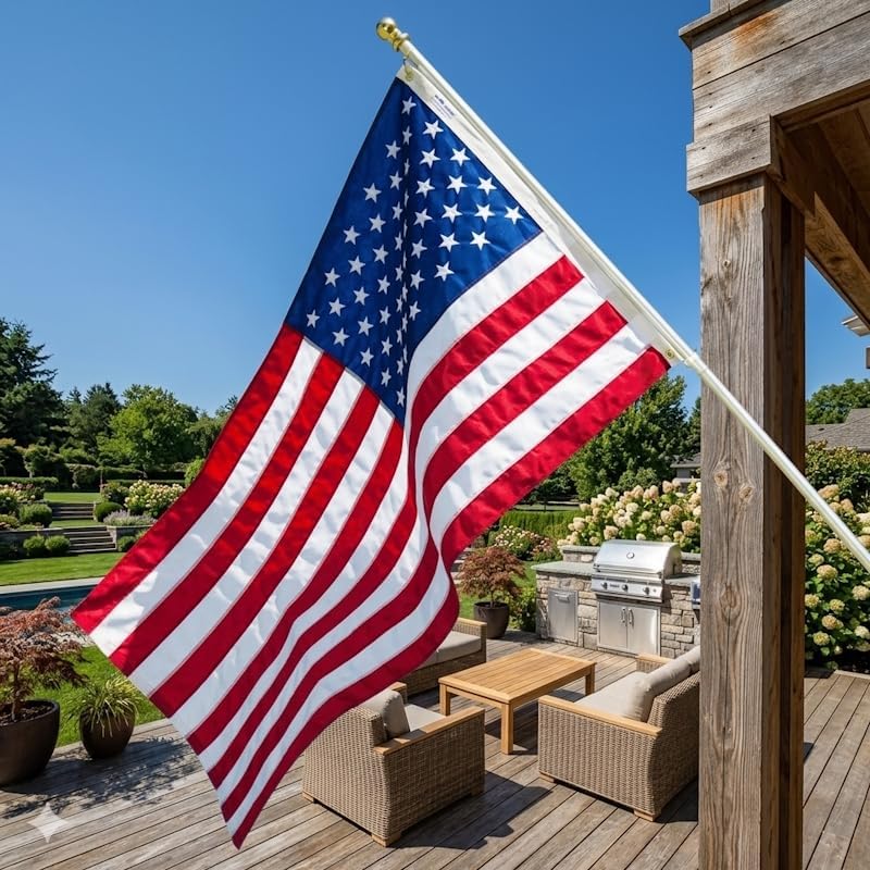Grace Alley American Flag: 3x5 FT US Flag - 100% Made in USA. Embroidered Sta...