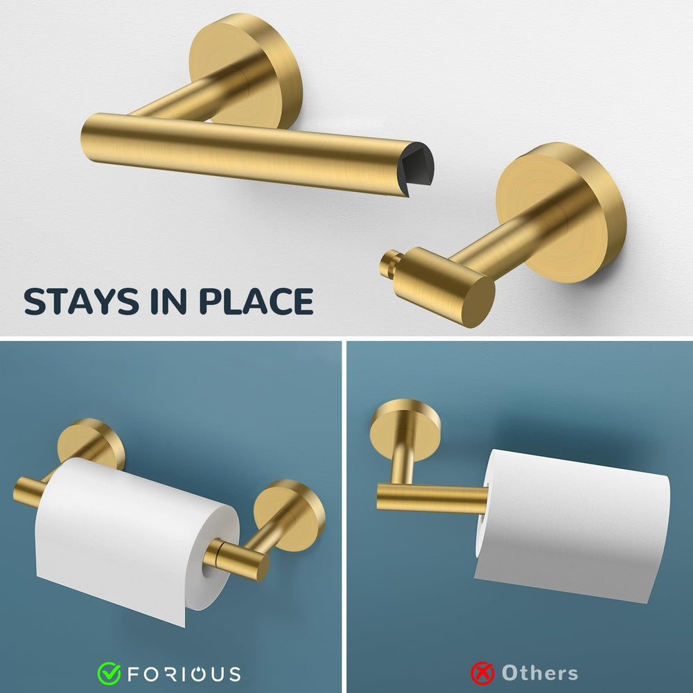 FORIOUS Toilet Paper Holder and Towel Ring Set, Bathroom Accessories Set