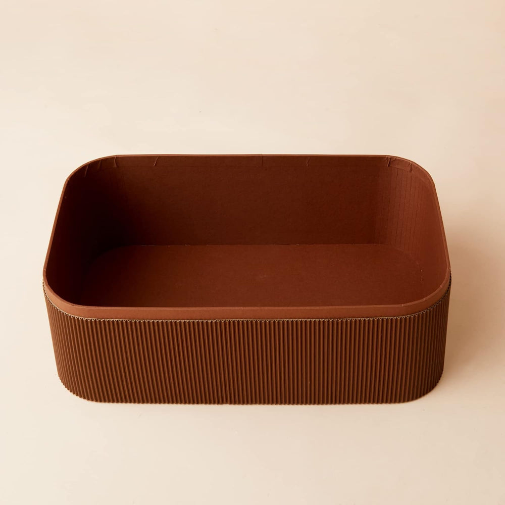LA JOLIE MUSE Decorative Storage Boxes with Lids Faux Leather, Brown 3 Pack