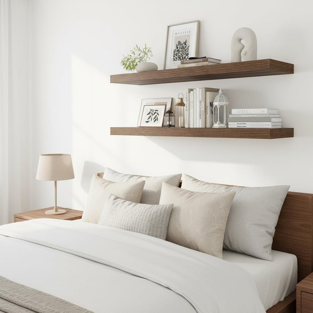 Vivelove Walnut Floating Shelves for Wall 12 Inch Deep, 36" X 12" X...