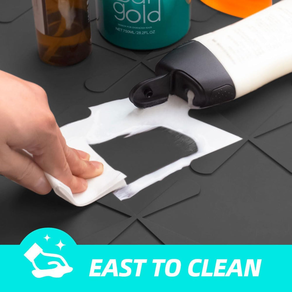 SIKADEER Waterproof Under Sink Mat 34" x 22", Silicone Mat Kitchen ...