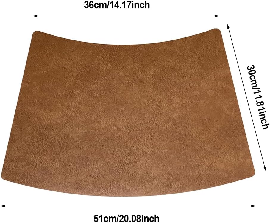 Leather Round Table Washable Placemats, Thick Faux Leather Heat Resistant Wed...