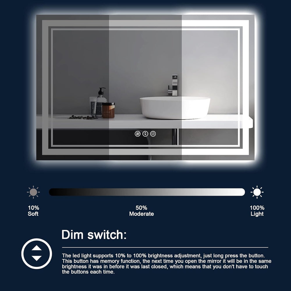 60x36 Inch LED Bathroom Mirror with Lights