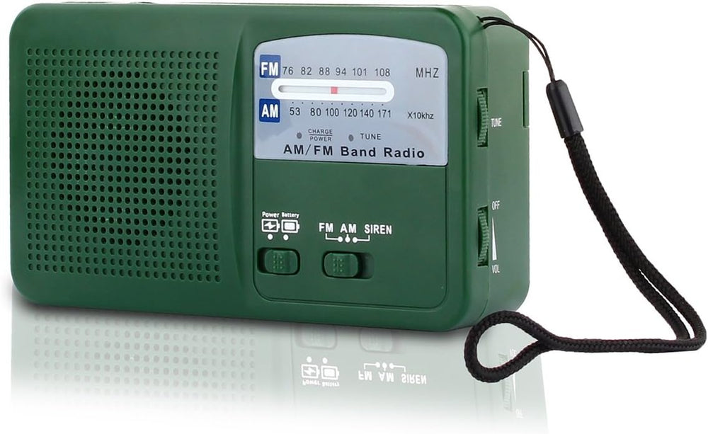 Emergency Radio with Solar and Hand Crank Self Powered, Battery USB Rechargin...