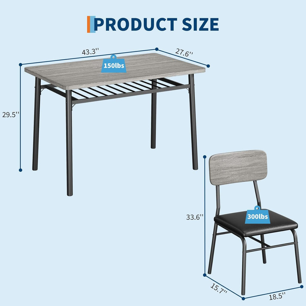 garveehome dining table set for 4 with storage shown in use