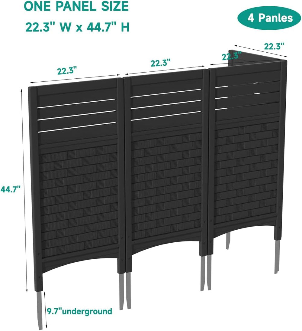 KINYING Air Conditioner Fence Privacy Screen,4 Panels Pool Equipment Trash Ca...