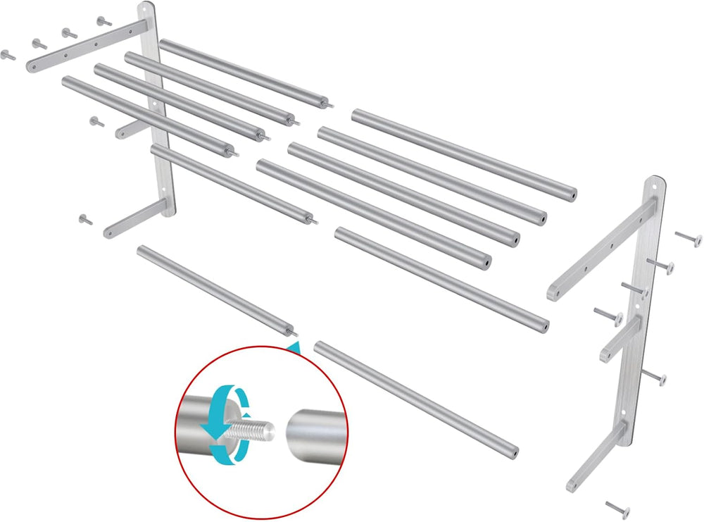 24 inch Towel Racks for Bathroom, VOTZAAQ Towel Shelf with Double Towel Bar, ...