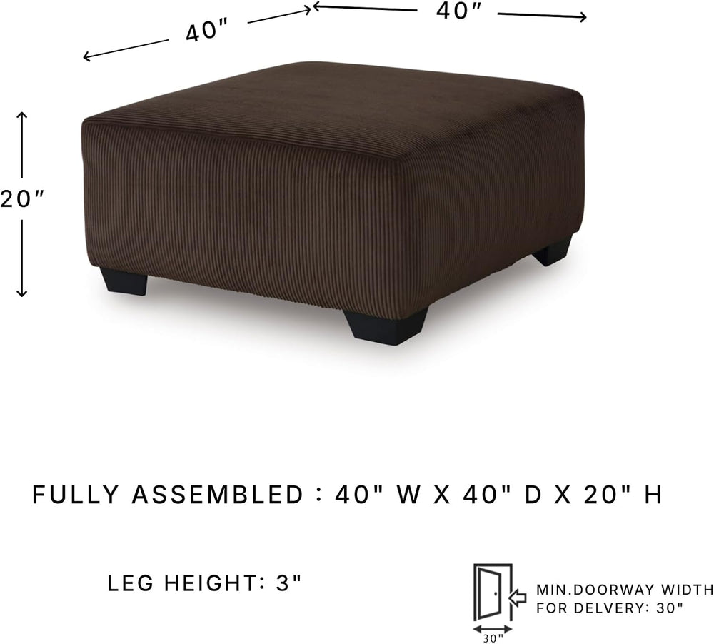 Signature Design by Ashley Oversized Ottoman, Chocolate Brown, Firescrest