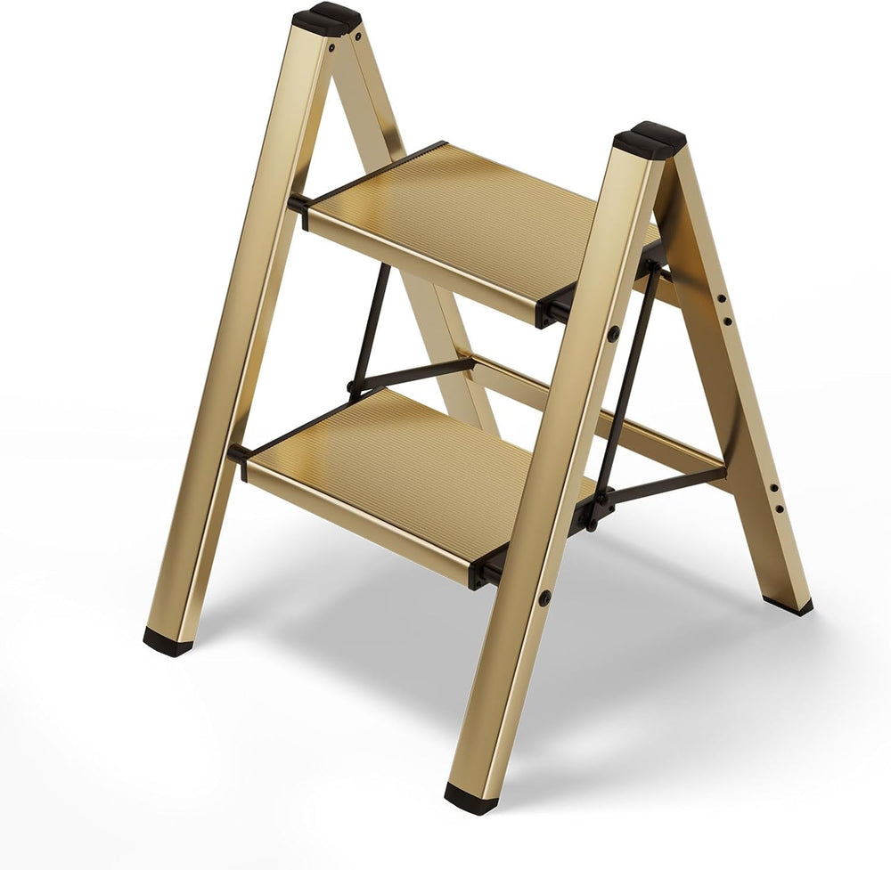 HillhutApex 2 Step Stool Foldable Ladder,Aluminum Step Ladder