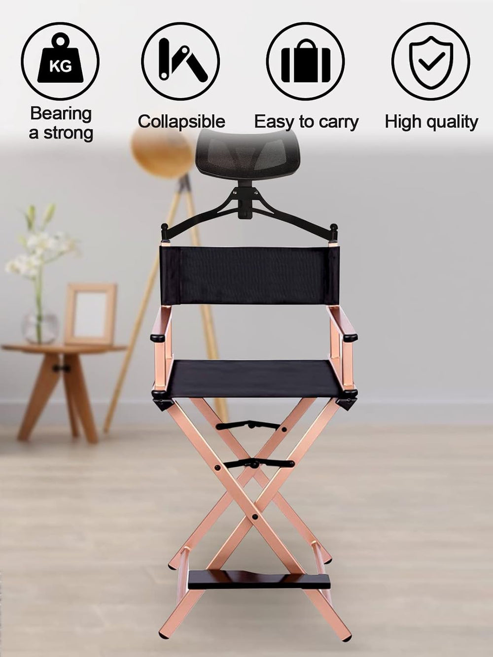 Lorvain Folable Makeup Artist Stool Chair