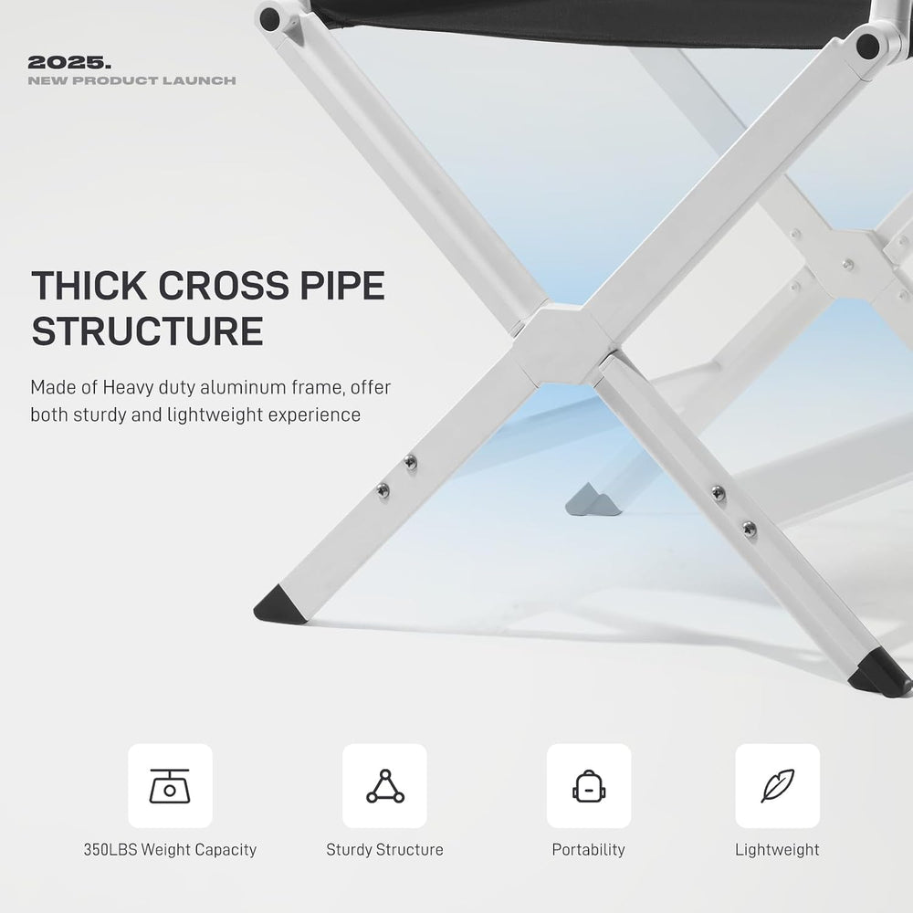 EVER ADVANCED Aluminum Directors Chair, Folding Studio Movie Chairs Camping E...