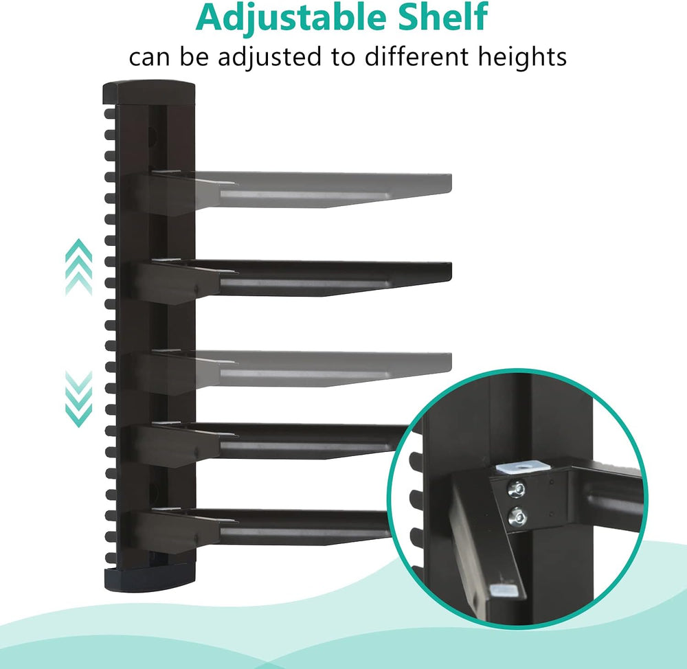 WALI 3 Tier Glass Floating TV Wall Shelf for Projector, DVD Players