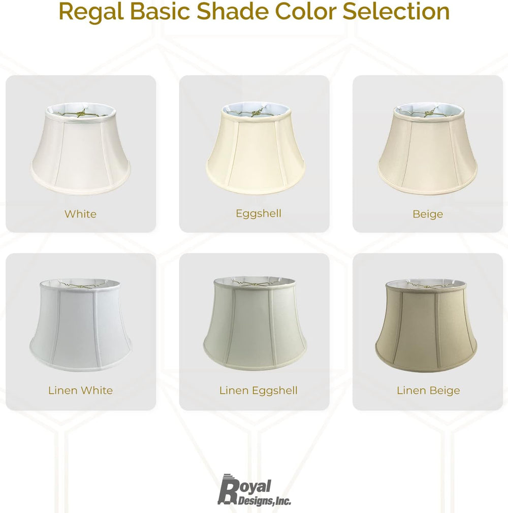 Royal Designs Shallow Drum Bell Billiotte Lamp Shade, White, 13 x 19 x 11.26 ...