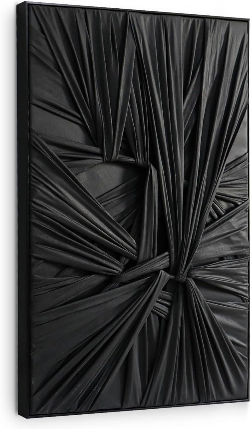 SAFERRYHOME Black Abstract 3D Textured Thick Minimalist Wall Art,24"x36&...