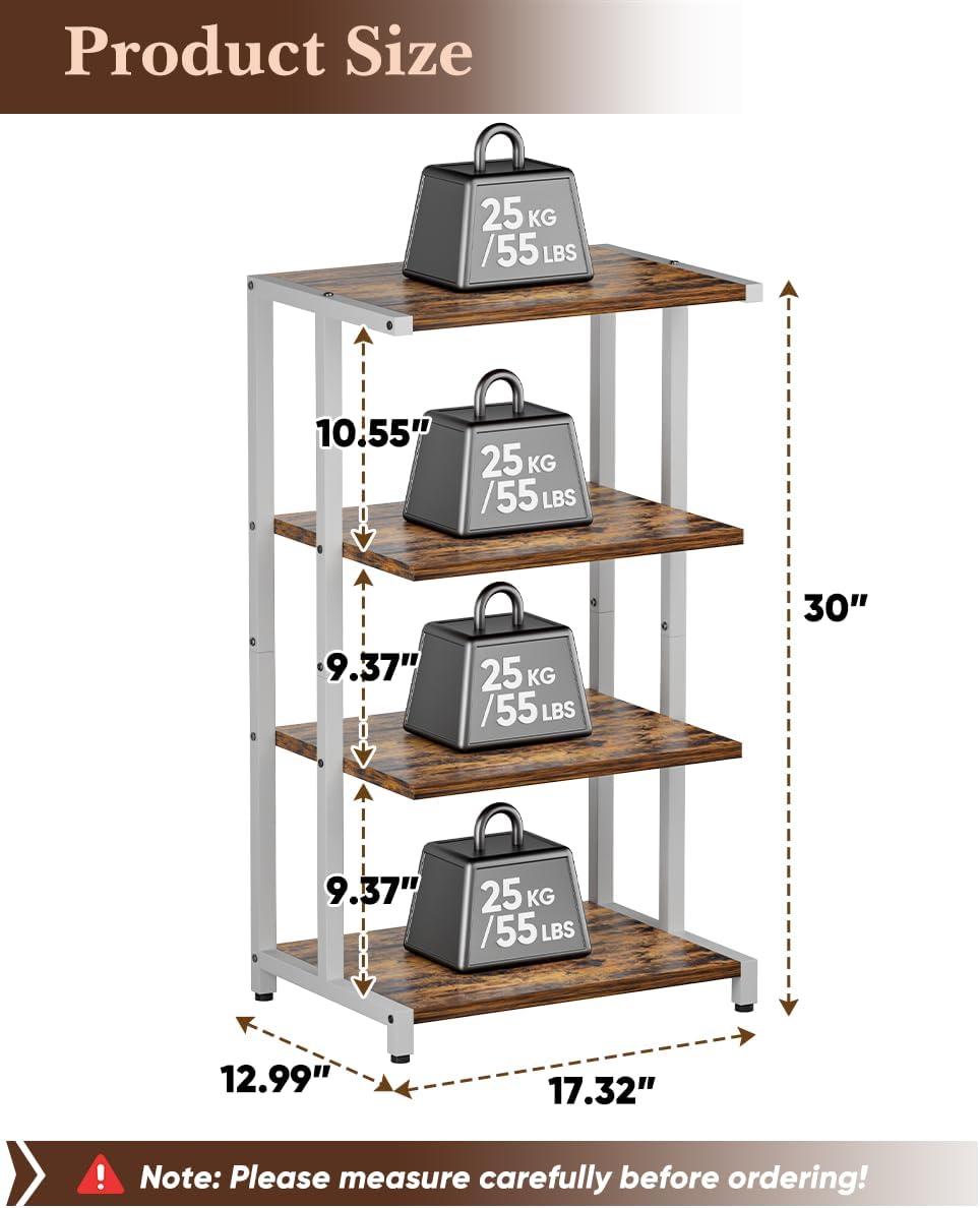17.3" game console stand, 4-tier gaming consoles shelf shown in use