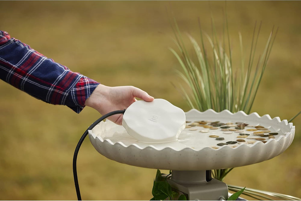 Farm Innovators HR-75 Heated Rock Birdbath De-Icer, 75 Watts, Beige