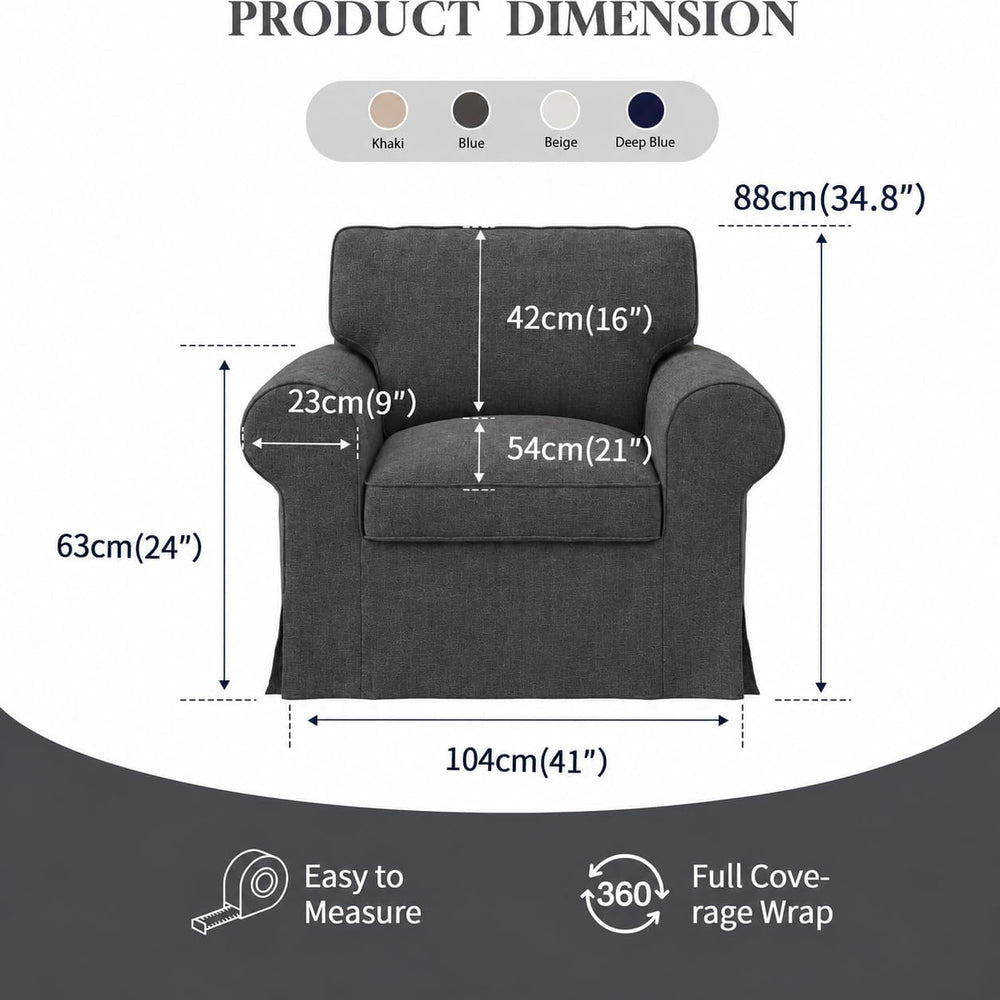 Ektorp Sofa Cover for IKEA Ektorp Armchair, Polyester Slipcover Set with 1 Fr...
