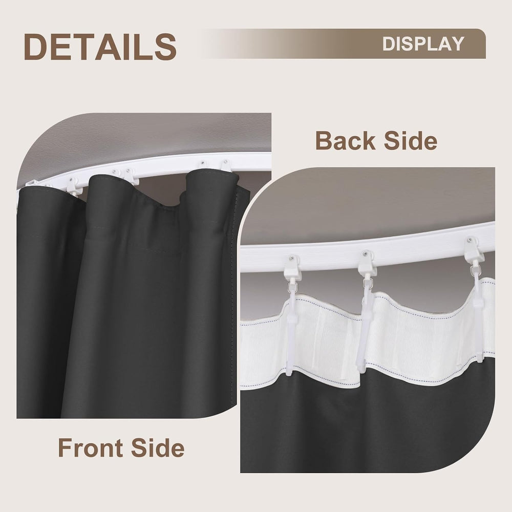 MaKefeile Room Divider Curtains & Flexible Bendable Tracks Set,Privacy Di...