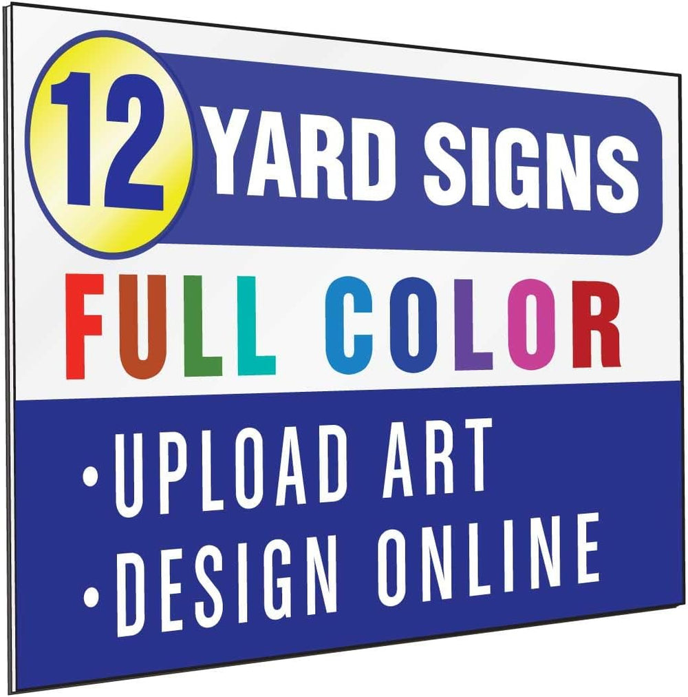 SignsDirect 12-Pack of Custom 24x18 Yard Signs, UV Ink Printed Full Color Wat...