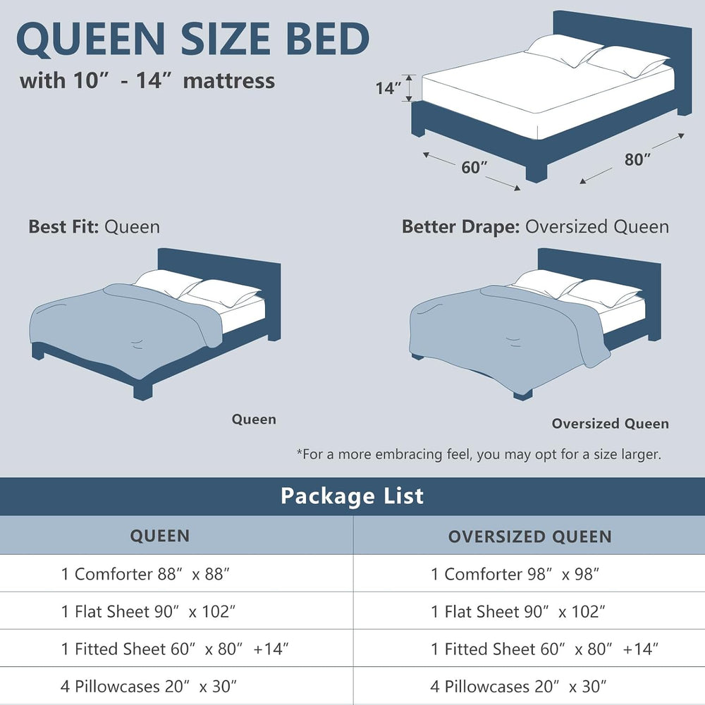 CozyLux Queen Comforter Set Blush Pink - 7 Pieces Bed in a Bag