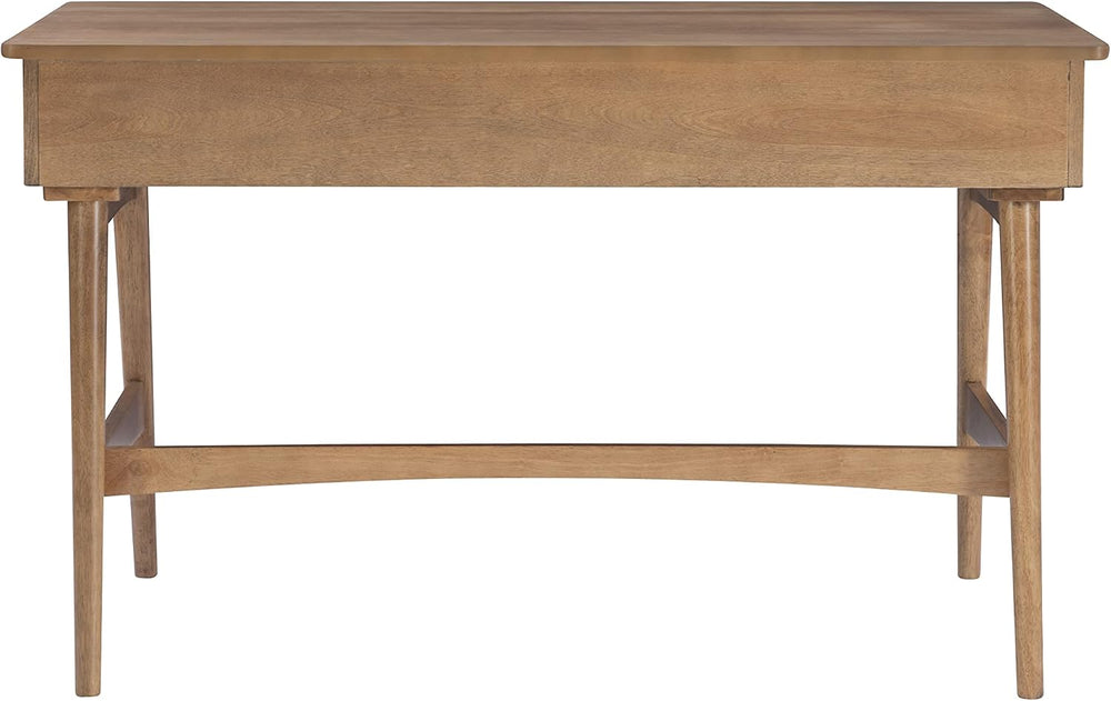 Dutton Natural Wood and Rattan Desk by Linon