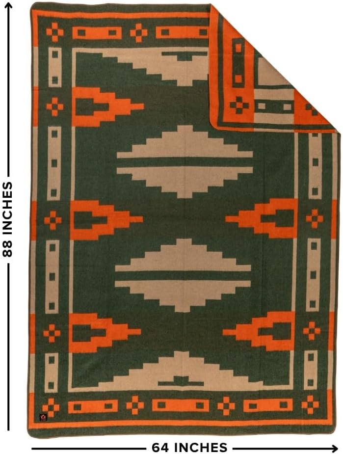 Arcturus Rainier Wool Blanket, for Home or Camping, Lone Pine, Twin