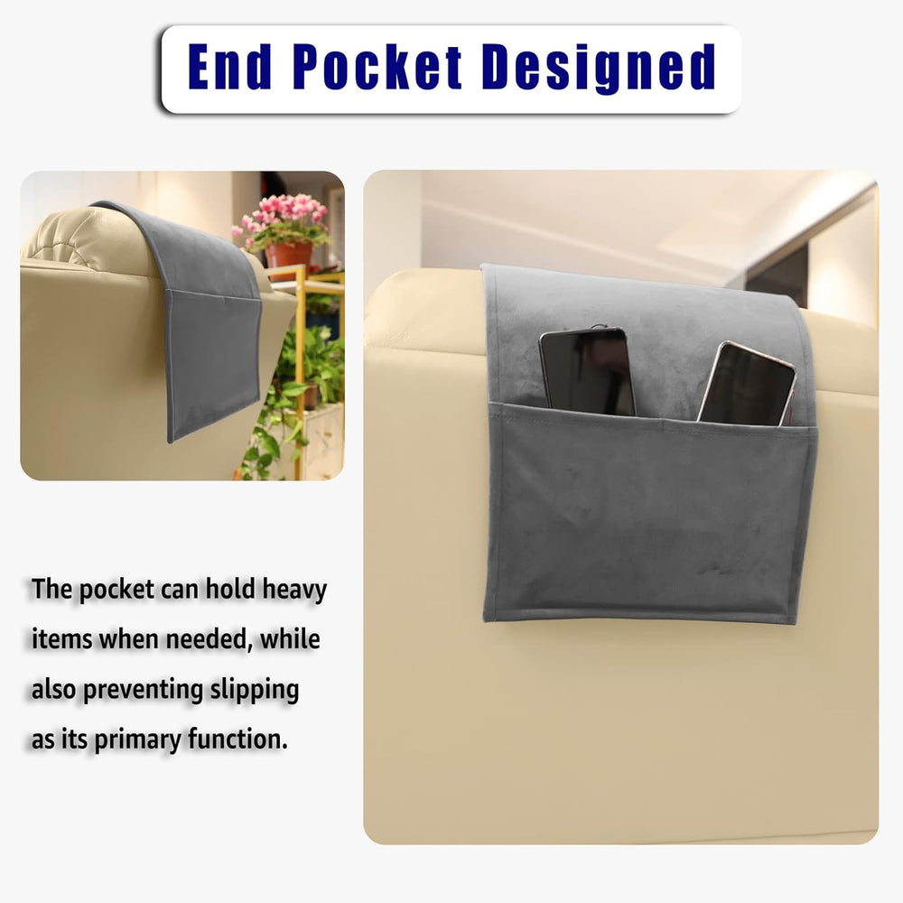 Adjustable Headrest Pillow for Recliners and Armchairs - Non-Slip Velvet Cush...
